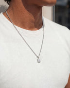 Bruce & Co Men’s 1 ct Lab-Grown Moissanite Pendant Necklace, 925 Silver Pendant