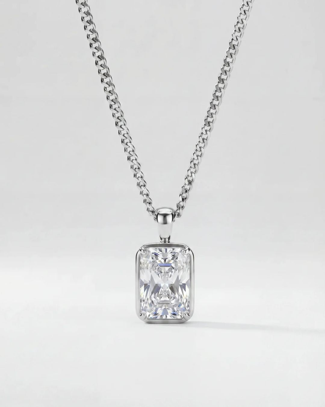 Bruce & Co Men’s 1 ct Lab-Grown Moissanite Pendant Necklace, 925 Silver Pendant