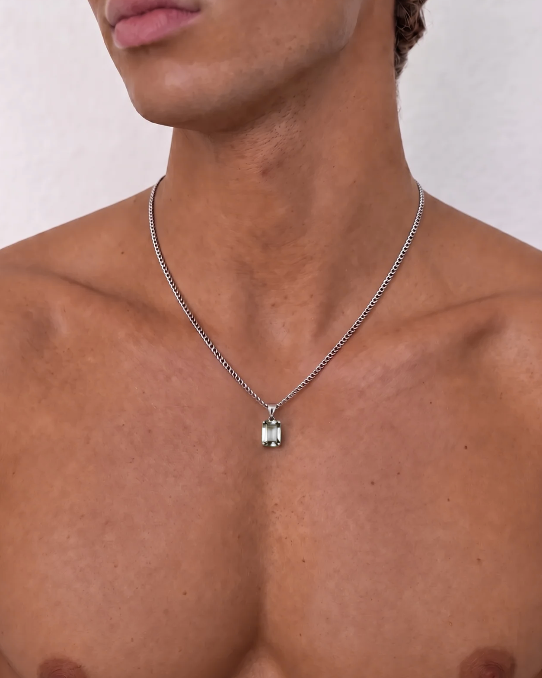Bruce & Co Men’s 2 Carat Lab-Grown Moissanite Pendant Necklace, 925 Silver
