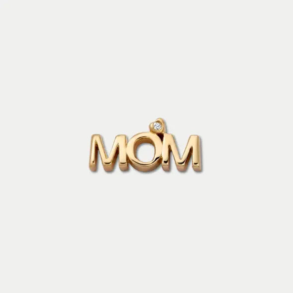 Bruce & Co Mom Letter Charm in Gold Tone