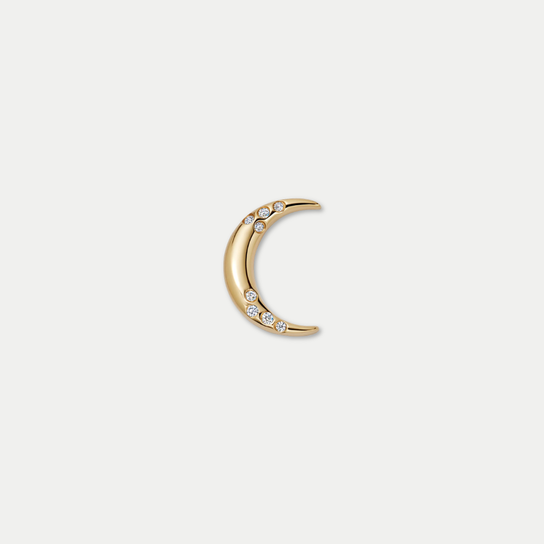 Bruce & Co Crescent Moon Charm with Clear Details