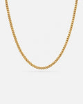Bruce & Co Nocturno – Men’s Matte Gold-Tone Stainless Steel Cuban Chain Necklace, 3 mm