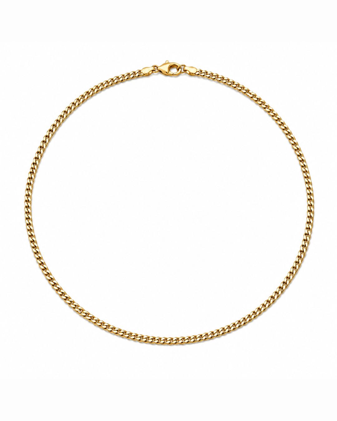 Bruce & Co Nocturno – Men’s Matte Gold-Tone Stainless Steel Cuban Chain Necklace, 3 mm