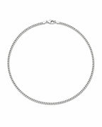 Bruce & Co Nocturno – Men’s Cuban Chain Necklace, 3 mm, Silver-Tone Steel