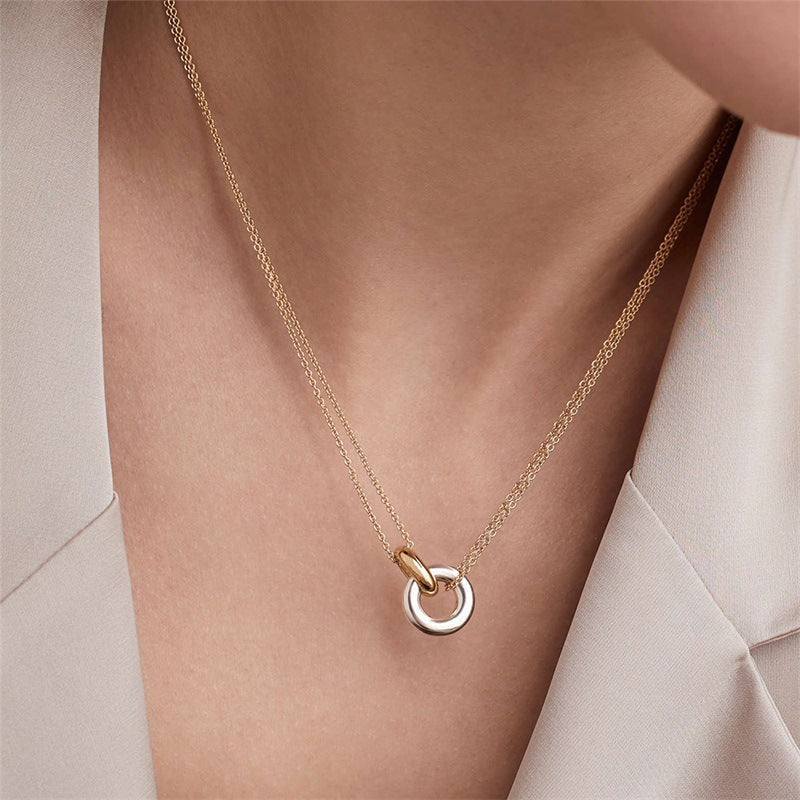 Bruce & Co Harper – Double Chain Ring Pendant Necklace
