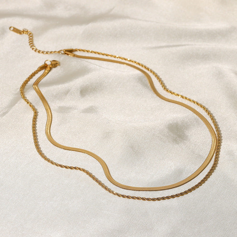 Bruce & Co Hailey – Flat Chain Layered Necklace