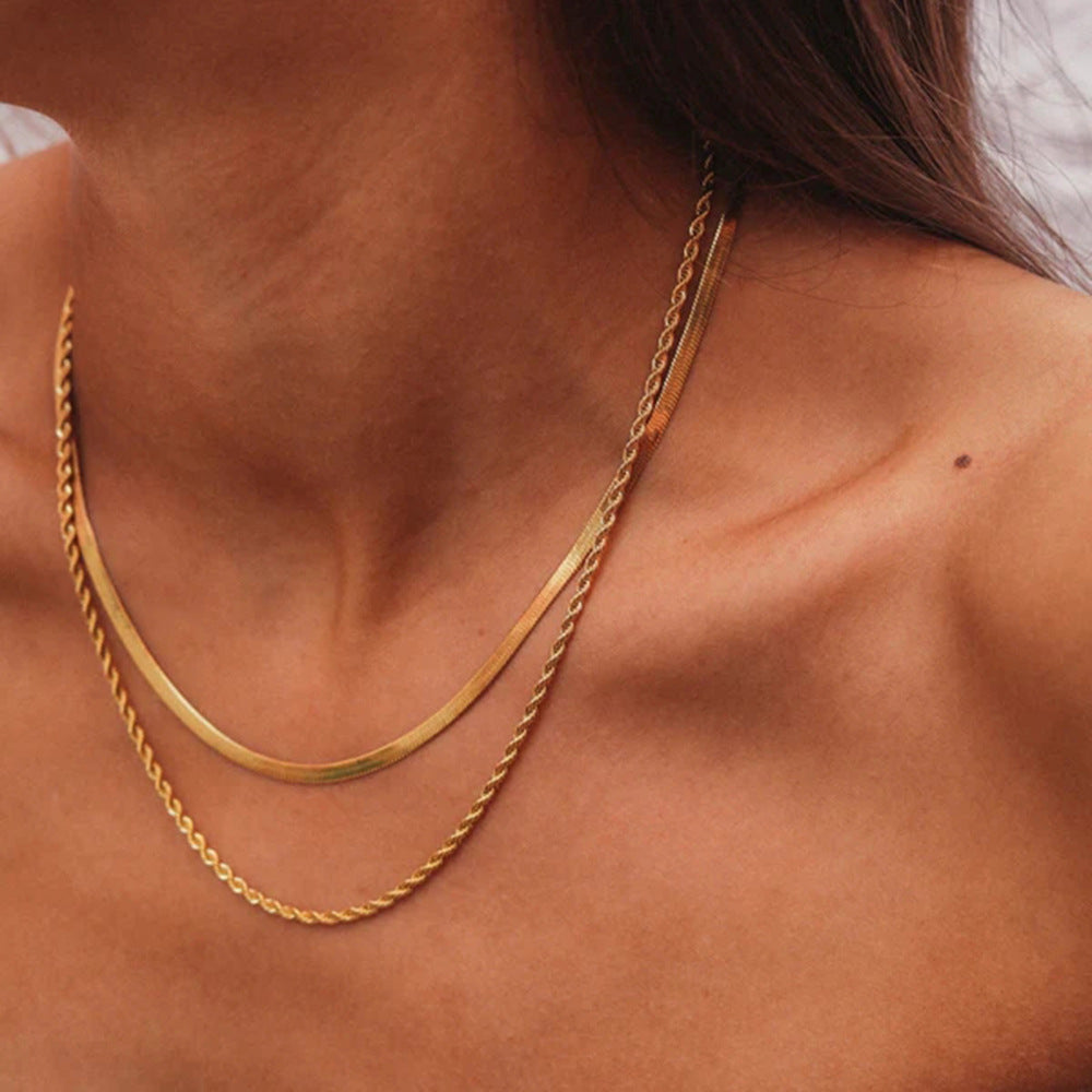 Bruce & Co Hailey – Flat Chain Layered Necklace