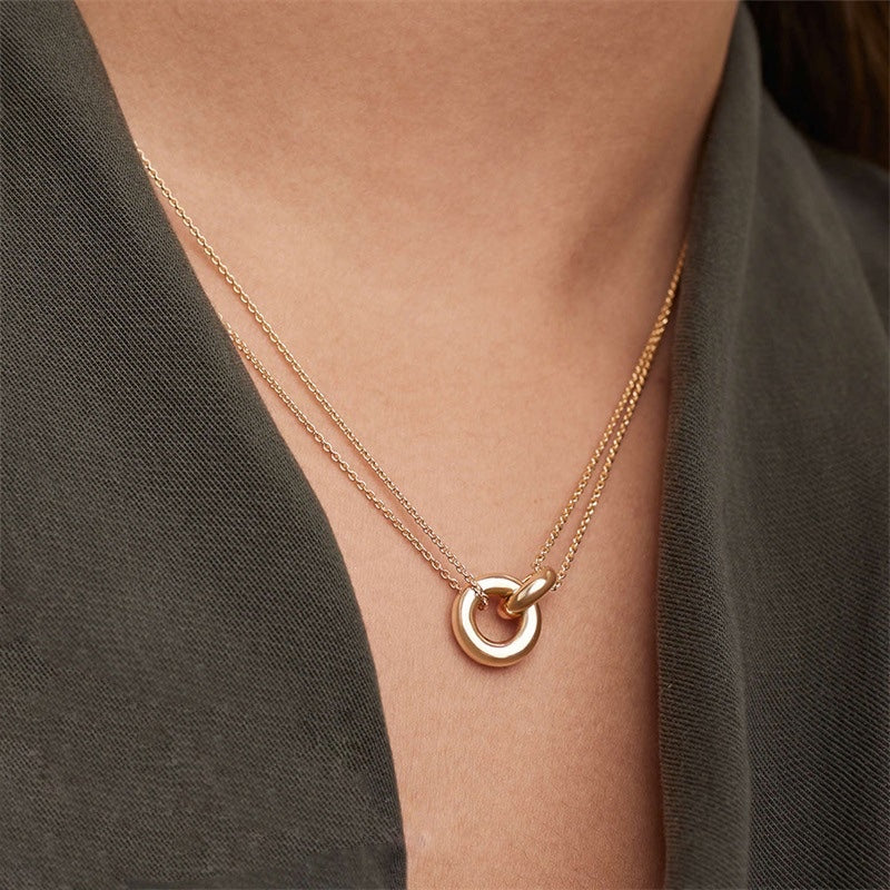 Bruce & Co Harper – Double Chain Ring Pendant Necklace