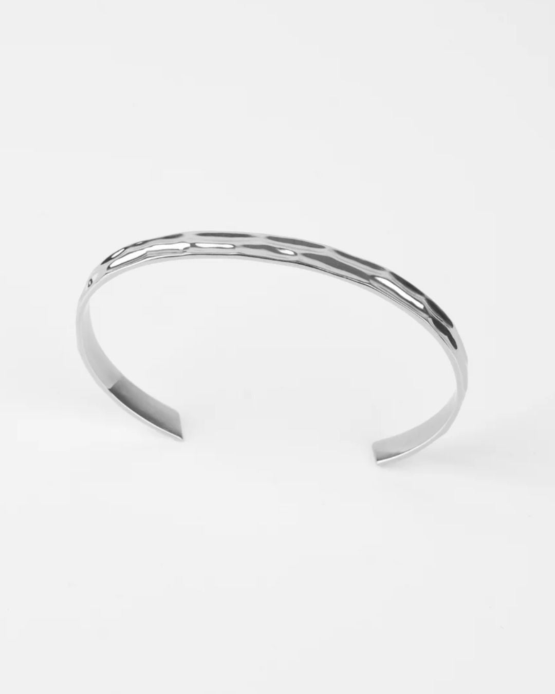 Bruce & Co Men’s Wave Open Cuff Bracelet, Silver-Tone Stainless Steel