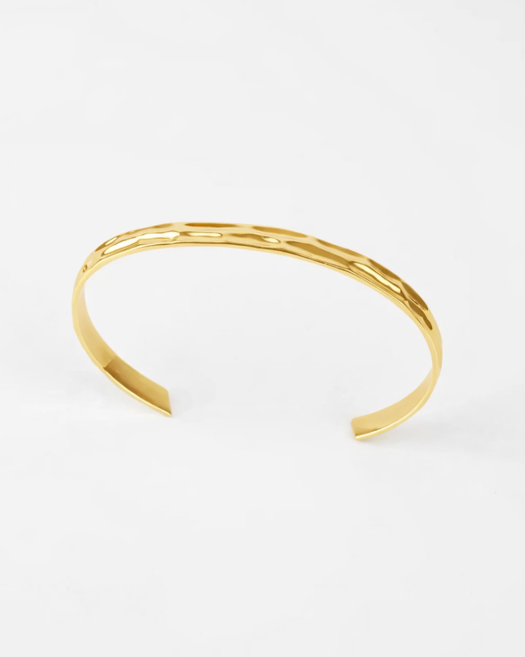 Bruce & Co Ocean – Men’s Textured Open Cuff Bracelet, 18K Gold-Plated Steel