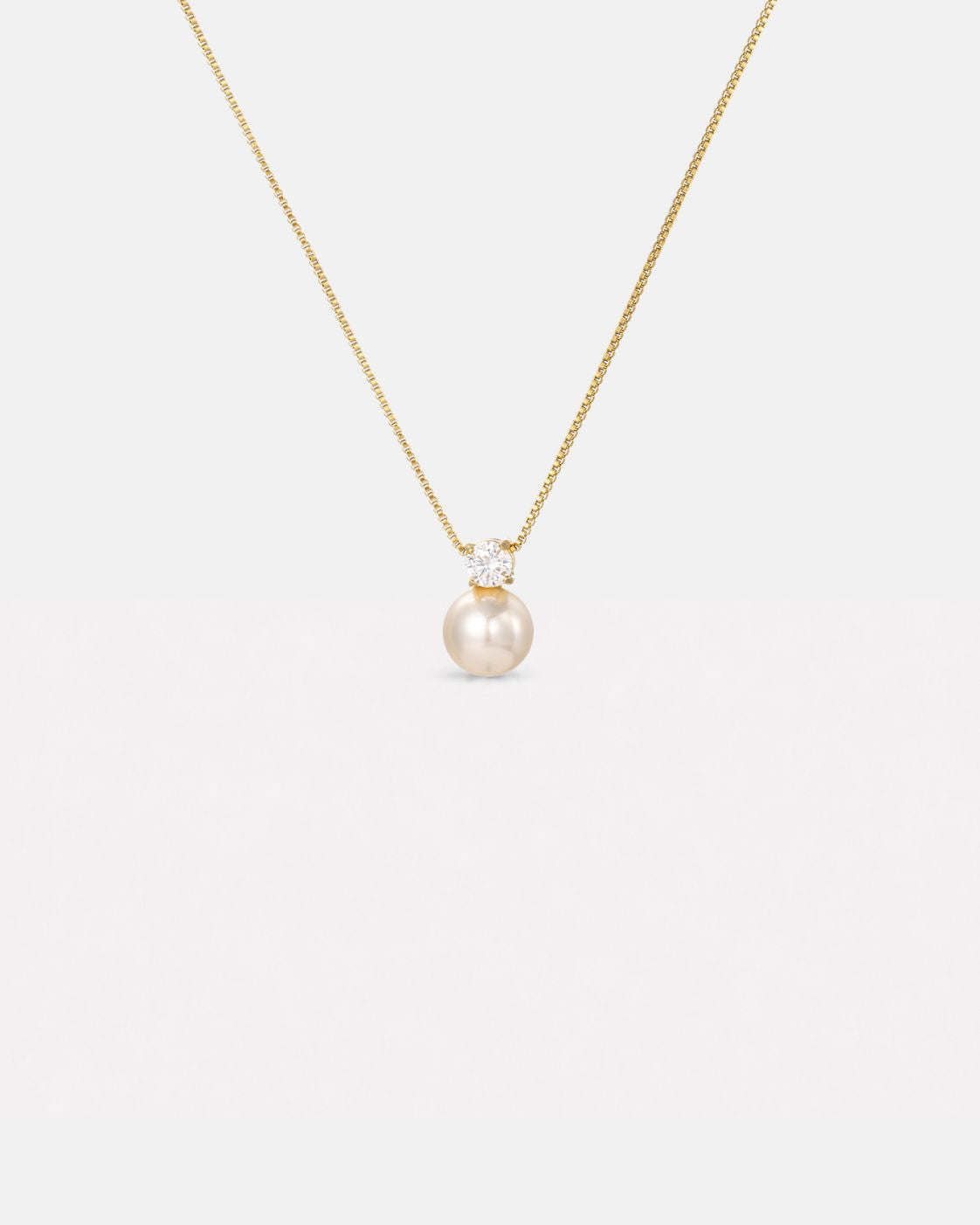 Bruce & Co Imitation Pearl and Zirconia Pendant Necklace, Gold-Tone