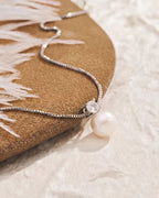 Bruce & Co Imitation Pearl and Zirconia Pendant Necklace, Silver-Tone