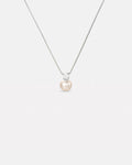 Bruce & Co Imitation Pearl and Zirconia Pendant Necklace, Silver-Tone