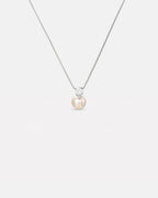 Bruce & Co Imitation Pearl and Zirconia Pendant Necklace, Silver-Tone