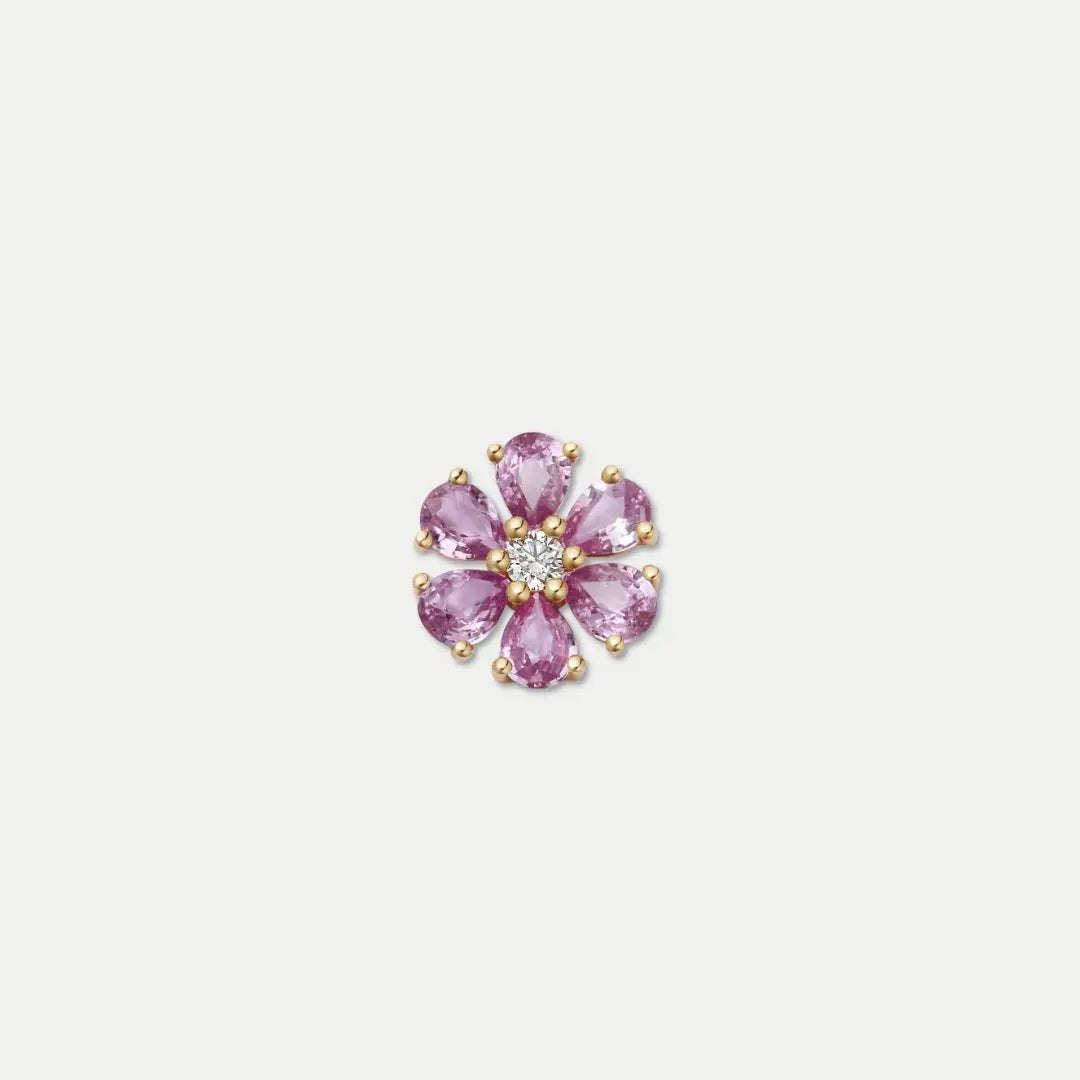 Bruce & Co Pink Flower Charm with Faceted Petals