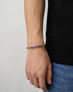 Bruce & Co Rainbow Tennis Bracelet, 4 mm, Platinum-Plated