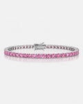 Bruce & Co Pink Moissanite Tennis Bracelet, 4 mm, 925 Sterling Silver