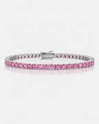 Bruce & Co Pink Moissanite Tennis Bracelet, 4 mm, 925 Sterling Silver