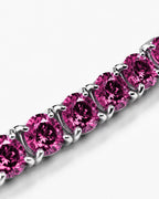 Bruce & Co Pink Moissanite Tennis Bracelet, 4 mm, 925 Sterling Silver