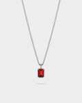 Bruce & Co Men’s 1 ct Lab-Grown Ruby Pendant Necklace, 925 Silver Pendant