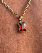 Bruce & Co Men’s 1 Carat Lab-Grown Ruby Pendant Necklace, 18K Gold-Plated