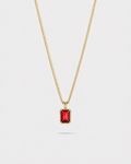 Bruce & Co Men’s 1 Carat Lab-Grown Ruby Pendant Necklace, 18K Gold-Plated