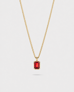 Bruce & Co Men’s 1 Carat Lab-Grown Ruby Pendant Necklace, 18K Gold-Plated