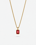 Bruce & Co Men’s 2 Carat Lab-Grown Ruby Pendant Necklace, 18K Gold-Plated