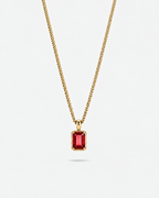 Bruce & Co Men’s 2 Carat Lab-Grown Ruby Pendant Necklace, 18K Gold-Plated