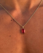 Bruce & Co Men’s 2 Carat Lab-Grown Ruby Pendant Necklace, 18K Gold-Plated