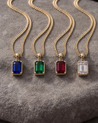Bruce & Co Men’s 2 Carat Lab-Grown Ruby Pendant Necklace, 18K Gold-Plated