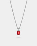 Bruce & Co Men’s 2 Carat Lab-Grown Ruby Pendant Necklace, 925 Silver
