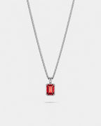 Bruce & Co Men’s 2 Carat Lab-Grown Ruby Pendant Necklace, 925 Silver