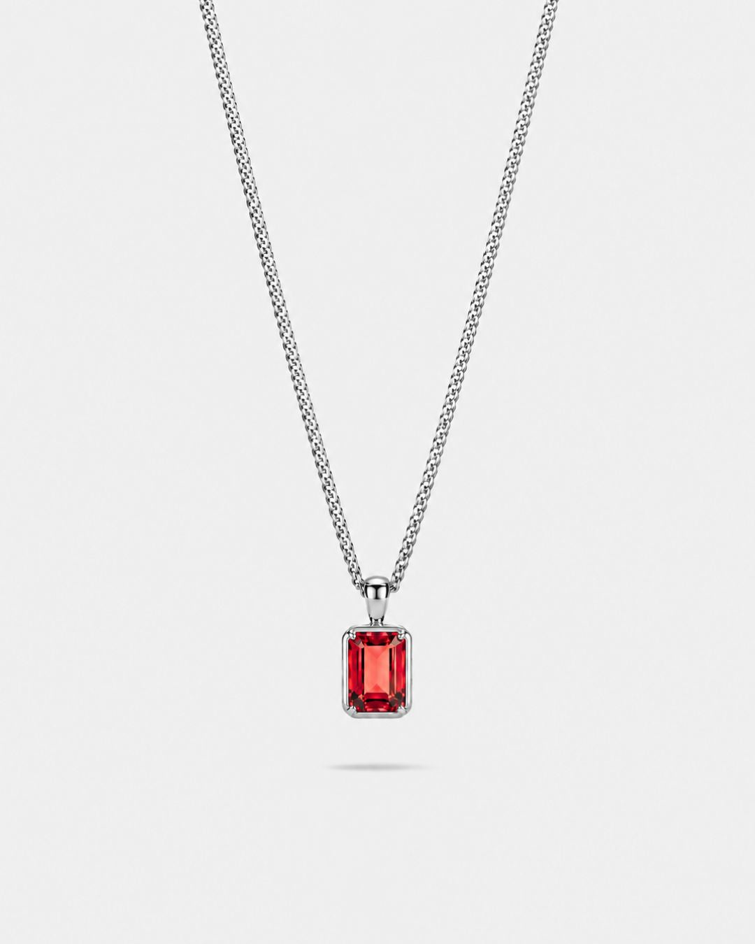 Bruce & Co Men’s 2 Carat Lab-Grown Ruby Pendant Necklace, 925 Silver