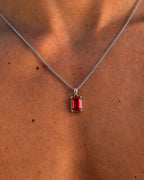 Bruce & Co Men’s 2 Carat Lab-Grown Ruby Pendant Necklace, 925 Silver