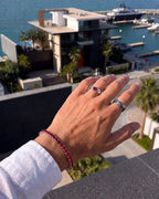 Bruce & Co Men’s 1 Carat Lab-Grown Ruby Signet Ring in 925 Sterling Silver