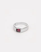 Bruce & Co Men’s 1 Carat Lab-Grown Ruby Signet Ring in 925 Sterling Silver