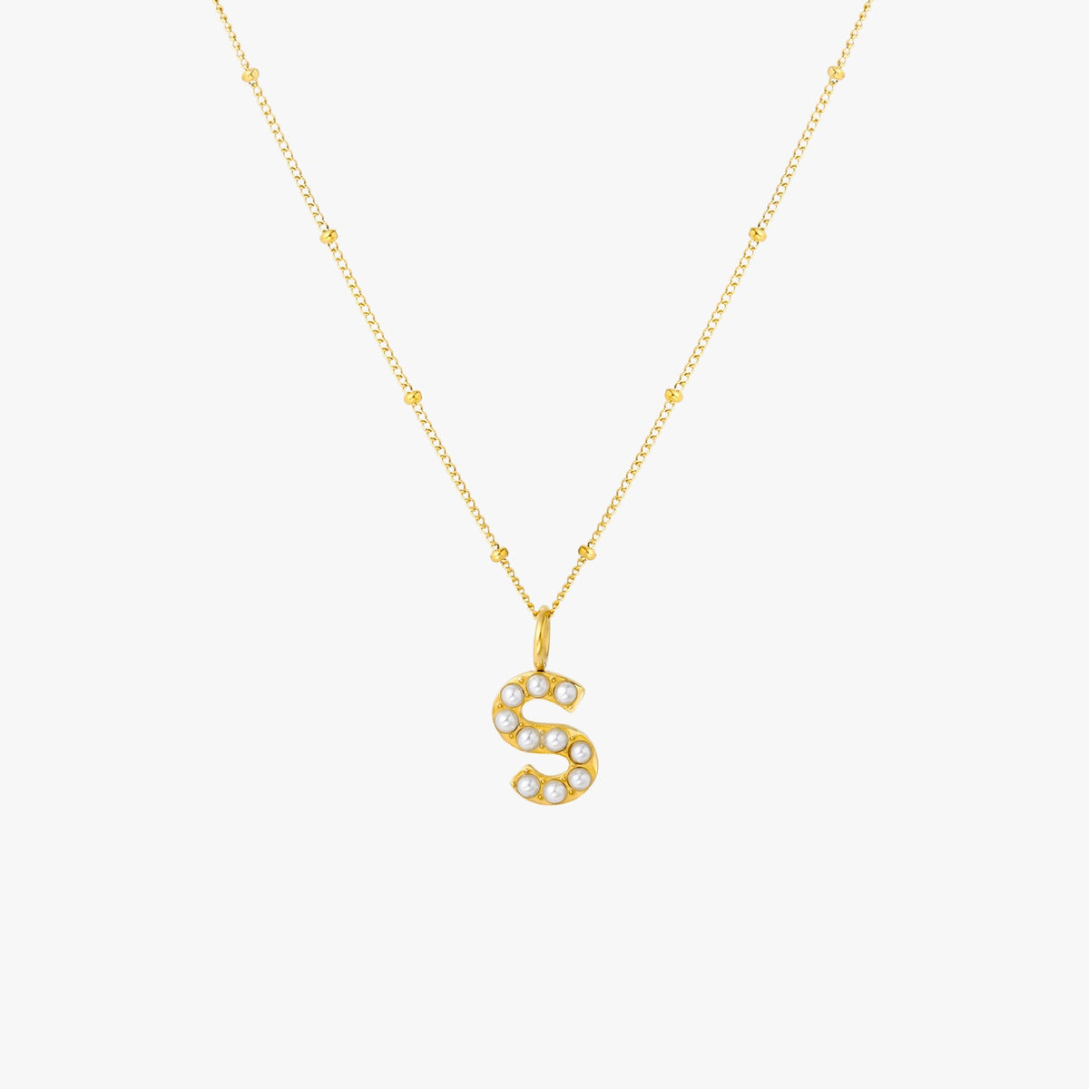 Bruce & Co Mother-of-Pearl Initial Necklace, A–Z
