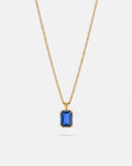 Bruce & Co Men’s 1 Carat Lab-Grown Sapphire Pendant Necklace, 18K Gold-Plated