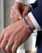 Bruce & Co Reserva – Blue Zircon Tennis Bracelet, 4 mm, Silver-Plated