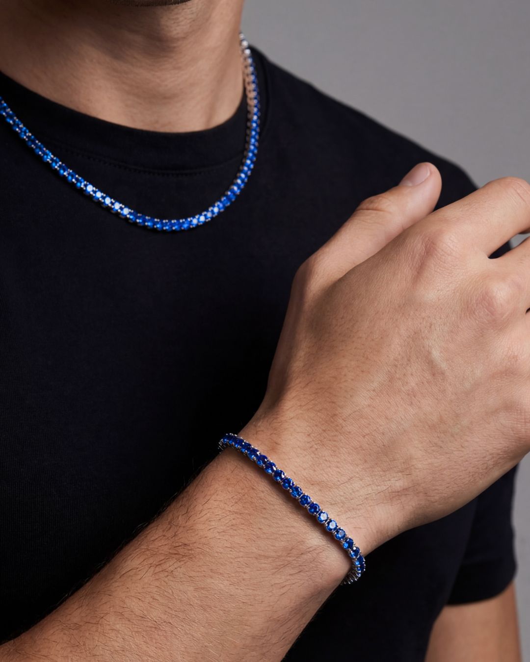 Bruce & Co Reserva – Blue Zircon Tennis Bracelet, 4 mm, Silver-Plated