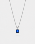Bruce & Co Men’s 1 ct Lab-Grown Sapphire Pendant Necklace, 925 Silver Pendant