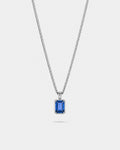 Bruce & Co Men’s 2 Carat Lab-Grown Sapphire Pendant Necklace, 925 Silver