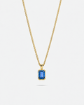 Bruce & Co Men’s 2 Carat Lab-Grown Sapphire Pendant Necklace, 18K Gold-Plated