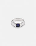 Bruce & Co Men’s 1 Carat Lab-Grown Sapphire Signet Ring in 925 Sterling Silver