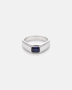 Bruce & Co Men’s 1 Carat Lab-Grown Sapphire Signet Ring in 925 Sterling Silver