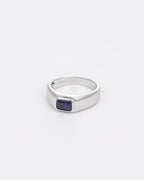 Bruce & Co Men’s 1 Carat Lab-Grown Sapphire Signet Ring in 925 Sterling Silver