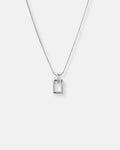 Bruce & Co Silhouette – Open Rectangle Pendant Necklace, Silver-Tone Steel
