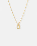 Bruce & Co Silhouette – Open Rectangle Pendant Necklace, 18K Gold-Plated