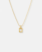 Bruce & Co Silhouette – Open Rectangle Pendant Necklace, 18K Gold-Plated